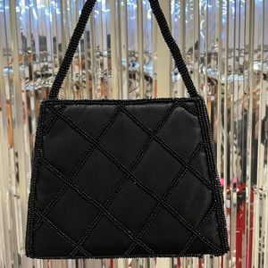 Vintage Black Beaded Handbag